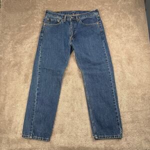 Levis 505 Regular Fit Straight Leg Blue Denim Jeans Size 34 X 28 Work Classic